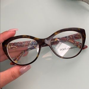 Dolce & Gabbana paisley cateye prescription frames